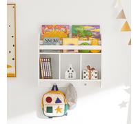 TEMU SoBuy KMB46-W Librería Infantil de Pared Estantería para niños de 2 Niveles 3 Compartimentos y 60 x 51 cm