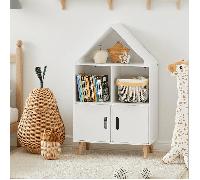TEMU SoBuy KMB58-W Librería Infantil con 2 Estanterías Abiertos Organizador de Juguetes Multifuncional con 60 x30 x 103 cm