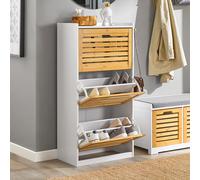 TEMU SoBuy Zapatero solapas Zapatero con 6 estantes Zapateros ajustables que ahorran Natural, FSR108-WN