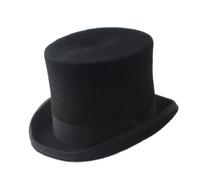 TEMU Sombrero 100% puro de terciopelo negro, de terciopelo de oveja australiana, un sombrero de para los actos de .