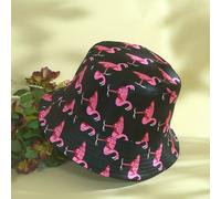 TEMU Sombrero de pescador reversible con estampado de flamenco, color caramelo, , protector solar, gorra de casual