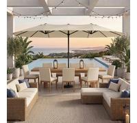 TEMU Sombrilla de jardín individual, toldo parasol de 460 cm, de cara para patio con manivela, exterior