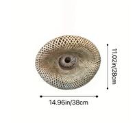 TEMU Sombrilla de luz colgante tejida de bambú en el zen - Reemplazo de E26/E27 para de comedor y fuentes calientes chinas, estilo Art Deco, cubierta cuadrada de farol