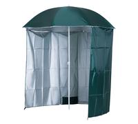 TEMU Sombrilla de playa Outsunny Ø 2.2 X 2.2H Cm con protección UPF, con bolsa de transporte, de arena y de inclinación, verde