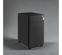 TEMU SONGMICS Archivador Móvil, Cajonera de Oficina con Ruedas y Cerradura, Premontado, para A4, Documentos, Carpetas de , Negro