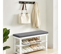 TEMU SONGMICS Zapatero de Bamb, Zapatero de 2 Niveles, Organizador de Zapatos Estable para Entrada, , Asiento de Soporta 136 kg, 29 x 90 x 49 cm