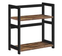TEMU SONGMICSHOME Estante de especias, estante de almacenamiento de 2 niveles, organizador de escritorio, de bamb, para cocinas, comedores, oficinas, marrn rstico y negro
