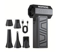 TEMU Soplador de Aire Eléctrico Mejorado a 130K RPM, con 5 Boquillas y 4 Velocidades, Portátil para Eliminación de Polvo en Teclados, Asientos de Auto, Nieve y Exteriores, Carga Rápida Tipo C