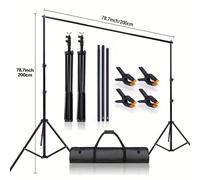 TEMU Soporte Ajustable para de Estudio Fotográfico, Fiestas, - 7x7ft/2x2m Barras , 4 Abrazaderas y Kit de Soporte para de Globos