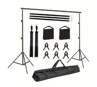 TEMU Soporte de , 2x2 Metros, Altura y Ancho Ajustables, Kit de de Soporte de , 6 Clips para + 2 Bolsas de Arena ( Estable), Adecuado Para Fotografía de Pared, Estudio de Fotografía, Fotografía