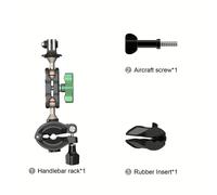 TEMU Soporte de cámara para motocicleta de 360°, montura para manillar, soporte de aleación de aluminio para cámaras de acción GoPro Hero 10/9/8/7/6/5/4, accesorios