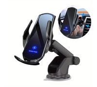 TEMU Soporte de carga inalámbrica para coche con , con magnéticas y base de , y cierre automáticos, compatible con Apple, Samsung y Xiaomi - Sin batería.