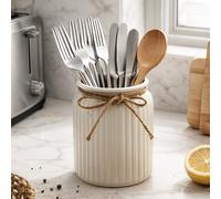 TEMU Soporte de cerámica para utensilios | Orificio de drenaje, secado rápido, estable y a prueba de caídas | Ideal para palillos, cucharas, tenedores | Estilo nórdico minimalista