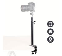 TEMU Soporte de escritorio para cámaras DSLR, soporte de luz con abrazadera en C para fotografía, equipado con un cabezal de esfera para video móvil y luces de anillo con funcionalidad de zoom