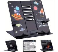 TEMU Soporte de Libros para Escritorio, Base Metálica Ajustable y Portátil con Clips Página - Ideal para Recetas, Textos Universitarios, Tabletas o ()