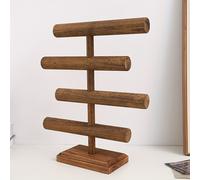 TEMU Soporte de madera para joyería, 1 pieza, expositor de madera de 4 niveles, organizadora de accesorios de madera , elegante vitrina expositora, para joyas, pulseras y relojes
