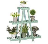 TEMU Soporte de Madera para Plantas Estanteria para Flores de 3 Niveles Estanteria Decorativa para Interiores Exteriores Balcon 76x26x76 cm Verde