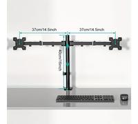 TEMU Soporte de monitor de brazo para monitores duales, de soportar 22 libras, con características ajustables de 360°, adecuado para monitores de computadora de 13 a 32 pulgadas.