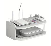 TEMU Soporte de Pared para Decodificador de TV con Estante para Colgar en la Pared sin Necesidad de Taladrar, Estante de Pared para Almacenamiento de Wifi, Estantes de Almacenamiento