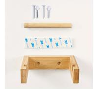 TEMU Soporte de pared para papel higiénico y toallas, de madera, ideal para baños, cocinas, salas de estar y dormitorios.