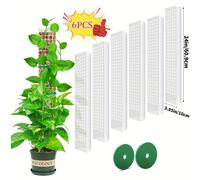 TEMU Soporte de Plástico para de 2uds/4uds/6uds para Plantas Trepadoras, de Jardín y Accesorios de Soporte para Macetas con Varilla de de 38cm/61cm