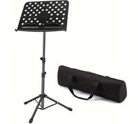 TEMU Soporte de Plegable Grande con Bolsa de Transporte, Altura Ajustable: Adecuado para Piano, Violín, Batería, Guitarra, Partituras, Panel de ABS - Construcción de Aleación