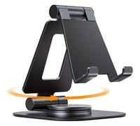 TEMU Soporte de teléfono de aleación de aluminio giratorio 360°, soporte de escritorio universal impermeable con sin carga para teléfonos inteligentes