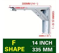 TEMU Soporte de triangular plegable de 8/10/14 pulgadas, soporte resistente, soporte de escritorio ajustable para montaje en pared, mueble con soporte