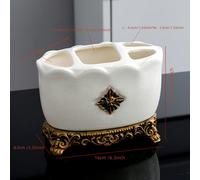 TEMU Soporte Elegante para Cepillos de Dientes de Cerámica - , Organizador Multifuncional para Pasta de Dientes, Peines y Brochas de Maquillaje - para Almacenamiento y Decoración del Baño