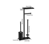 TEMU Soporte Negro para Escobilla de Inodoro con Escobilla | de , Estante de Almacenamiento de Estética para Baño y Ducha, Montaje en el Piso, Material de Acero al Carbono