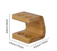 TEMU Soporte para Cabezales de Cepillo Eléctrico de Bambú y Madera - Organizador de Encimera con 2/3/4 Agujeros, Estante para Baño, Diseño Minimalista, Acabado Natural