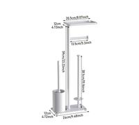 TEMU Soporte para escobilla de baño con escobilla | Estante de almacenamiento de estética, ahorra , montaje en el piso, acero al carbono, ideal para baños y hoteles