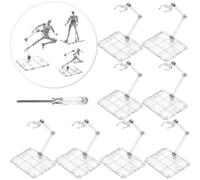 TEMU Soporte para Figuras de Acción, 8 Piezas Base de Exhibición para Muñecos Compatible con HG RG SD SHF 1/144 Juguete con Destornillador Transparente