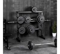 TEMU Soporte para mancuernas de 3 niveles con 7 ganchos, soporte para discos de mancuernas y soporte para pesas y barras de mancuernas