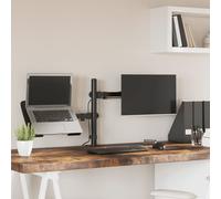 TEMU Soporte para Monitor vidaXL, Soporte de Escritorio Ajustable con Abrazadera en C, Soporte para Pantalla de 13 a 27 Pulgadas, Soporte para Monitor, VESA 75/100 mm, Acero Negro