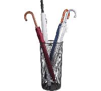TEMU Soporte para paraguas de metal, soporte de mimbre, soporte universal de ratán, 49.5 x 21.5 x 26.5 cm, negro/plateado, adecuado para bastones y paraguas