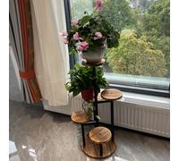 TEMU Soporte para Plantas de Madera de 6 Niveles - Moderno Soporte para Flores y Suculentas para , o Estudio - Uso Interior/Exterior con Diseño a Rayas y Acabado Pintado