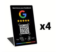 TEMU Soporte para Redes Sociales con NFC y Código QR, Configuración Fácil con Gestión de de Reseñas, PVC Duradero, Ideal para Google Reviews e Integración en Redes