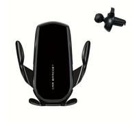 TEMU Soporte para Smartphone Negro Elegante con Abrazadera Automática de - Rotativo, Material ABS, Montaje en Rejilla de Ventilación para Acceso Fácil , Soporte Ajustable para Teléfono