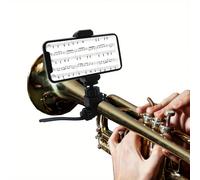 TEMU Soporte para Teléfono Ajustable para , Abrazadera para , Lira de Latón para , Clarinete, Trombón (Diámetros de Tubo Ajustables de 0.4-2.2 Pulgadas),
