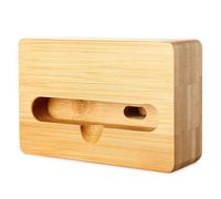 TEMU Soporte para Teléfono con Altavoz de Madera, Base de Escritorio de Bambú, Amplificador y Soporte para Tableta o Celular o Ducha