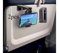 TEMU Soporte para Teléfono de Avión Ajustable y Portátil, Set de 2 Piezas, Escritorio de Viaje, Giratorio, de Selfies, Compatibilidad Universal, de Material ABS, para Asientos de , Tren y Coche