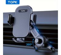TEMU Soporte para Teléfono de Coche TOPK D42T con Brazo Extensible y Gancho Metálico de 3 Puntos - Soporte Estirable de Estabilidad