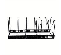 TEMU Soporte Retráctil para Tapas de Sartenes 1pz - Organizador de Cocina Resistente y Ahorrador de con Estantes Ajustables, Diseño Rectangular de Pie para Almacenamiento de Ollas y Tapas