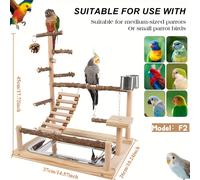 TEMU Soportes de juego para loros, parques infantiles para pájaros equipados con vasos para alimentar, soportes para jaulas de pájaros y perchas diseñadas para cacatúas y periquitos