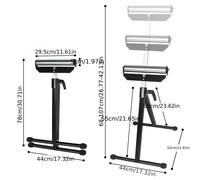 TEMU Soportes de Rodillo Ajustables 2 piezas - Soporte Metálico Plegable con Ruedas, Capacidad 132 libras, Diseño Negro y para Movilidad Fácil y Estabilidad, Rodillos para Mudanza de Muebles, LIILIN