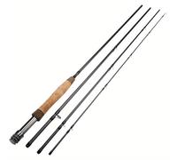 TEMU Sougayialng Caña de Pescar de 9 pies/270 cm, 4 Secciones, Fibra de Carbono Ultraligera, Mango de Corcho, 5/6Wt, Adecuada para Trucha Pequeña, Peces Sol, , Carpa, Salmón, Etc.