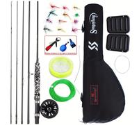 TEMU Sougayilang, combinación de caña y muñequera de pesca , caña de pesca de carbono con juego de muñequera negra , kit para principiantes adecuado para y agua .