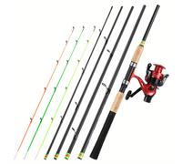 TEMU Sougayilang Combo de caña de pescar de carpa de alimentador con carrete 6 secciones /9.8ft Caña de alimentador súper y caña de spinning y carrete de spinning para kits de pesca de carpa