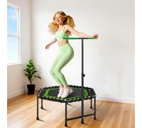 TEMU SPORTNOW de Fitness 114x114x132 cm Cama Elástica Fitness con Mango Ajustable de 3 Niveles de Acero para Entrenamiento Piernas Cuerpo en Hogar Oficina Gimnasio Verde y Negro